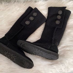 Size 6 Black Knitted Ugg Boots 👢
